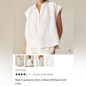 J. Crew Navy Linen Capitaine Top